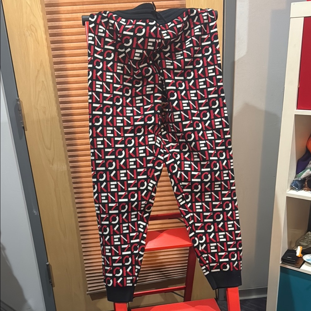 Kenzo Multicolor Logo Pattern Joggers